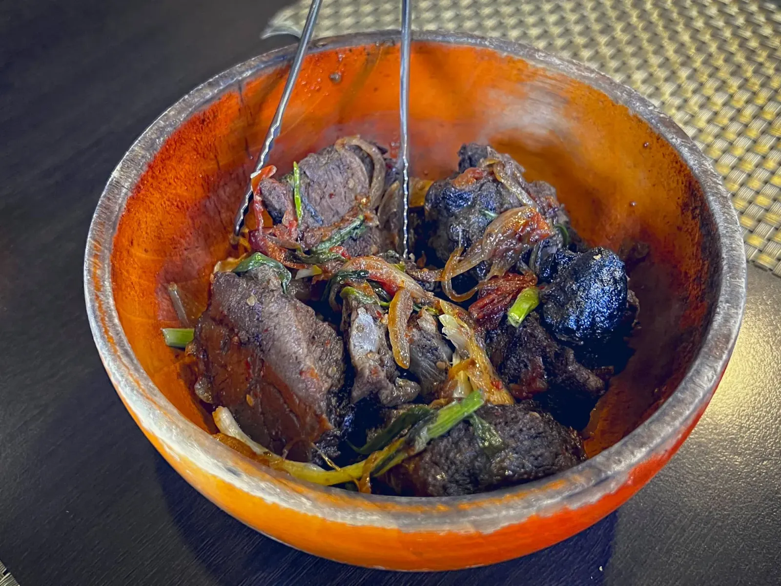 Yaksha Shakam by Mr. Wanderer Yaksha Schaam in a wooden bowl, angled shot.
