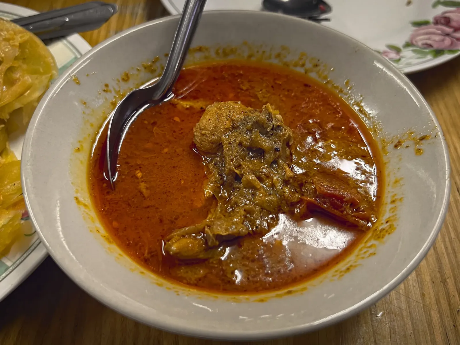 Massaman Curry by Mr. Wanderer Massaman Curry in a bowl, angled shot.