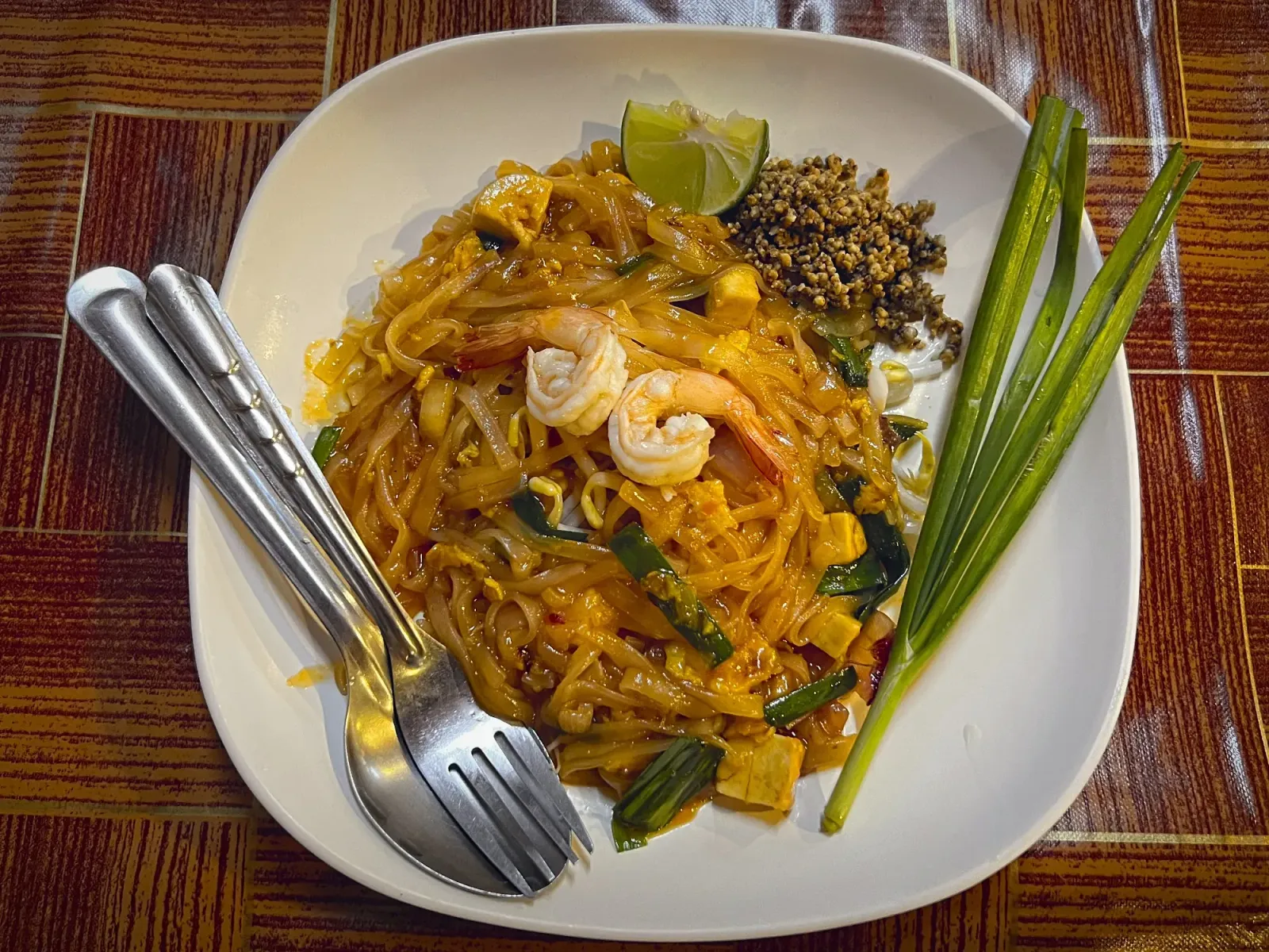 Pad Thai by Mr. Wanderer Overhead shot of Pad Thai.