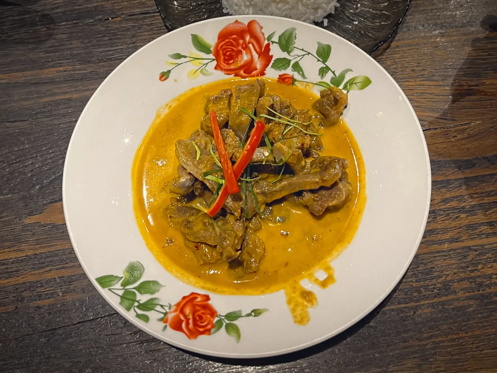 Panang Curry by Mr. Wanderer Overhead shot of Panang curry.