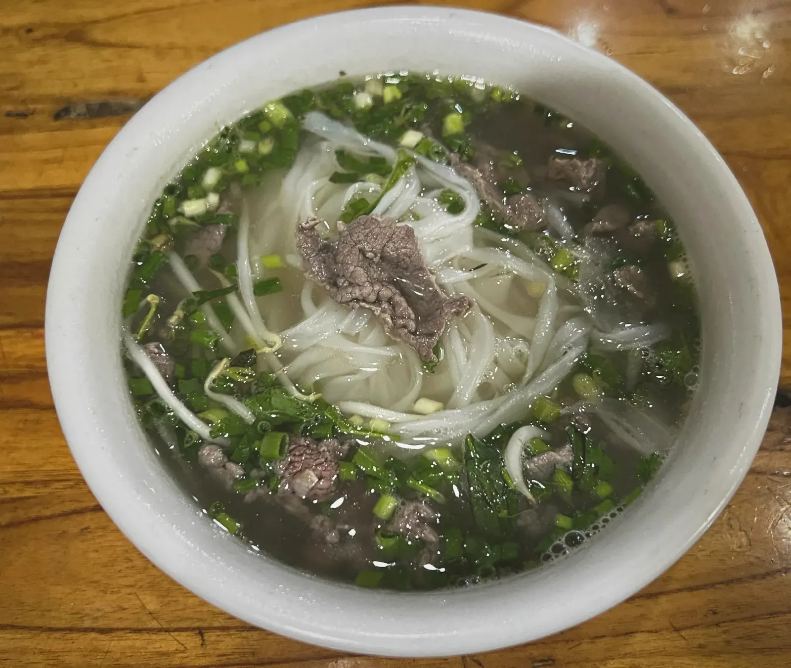 Pho by Mr. Wanderer Bowl of Pho, overhead shot.