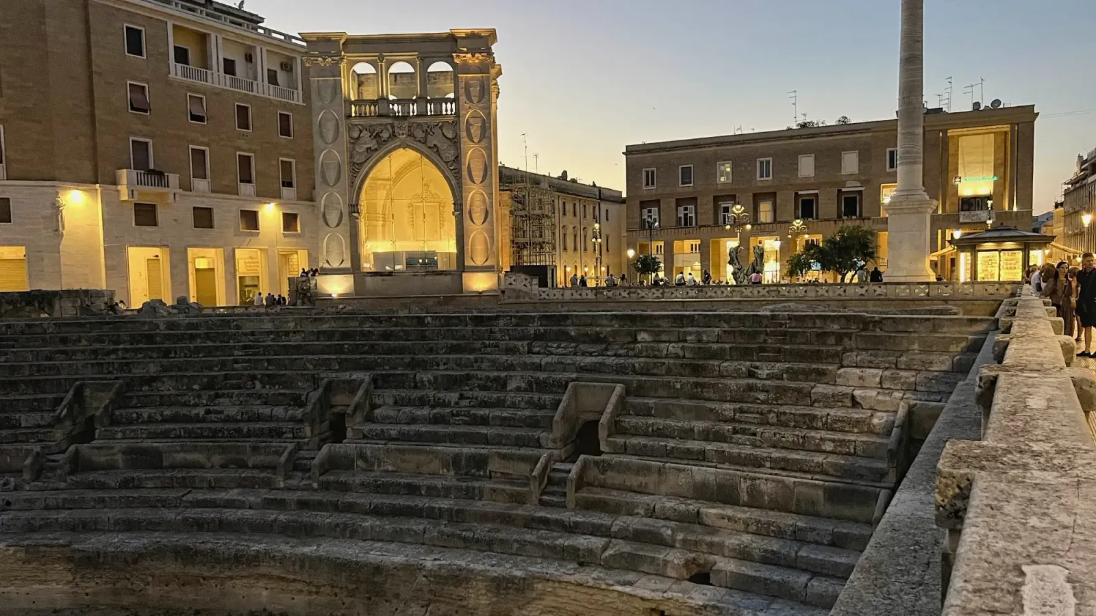 Lecce by Mr. Wanderer Ruins of an amphitheater in Lecce's historic district.