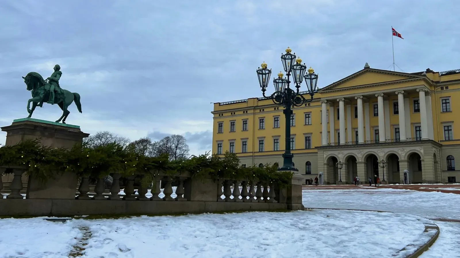 Royal Palace by Mr. Wanderer Yellow palace with snow on the ground