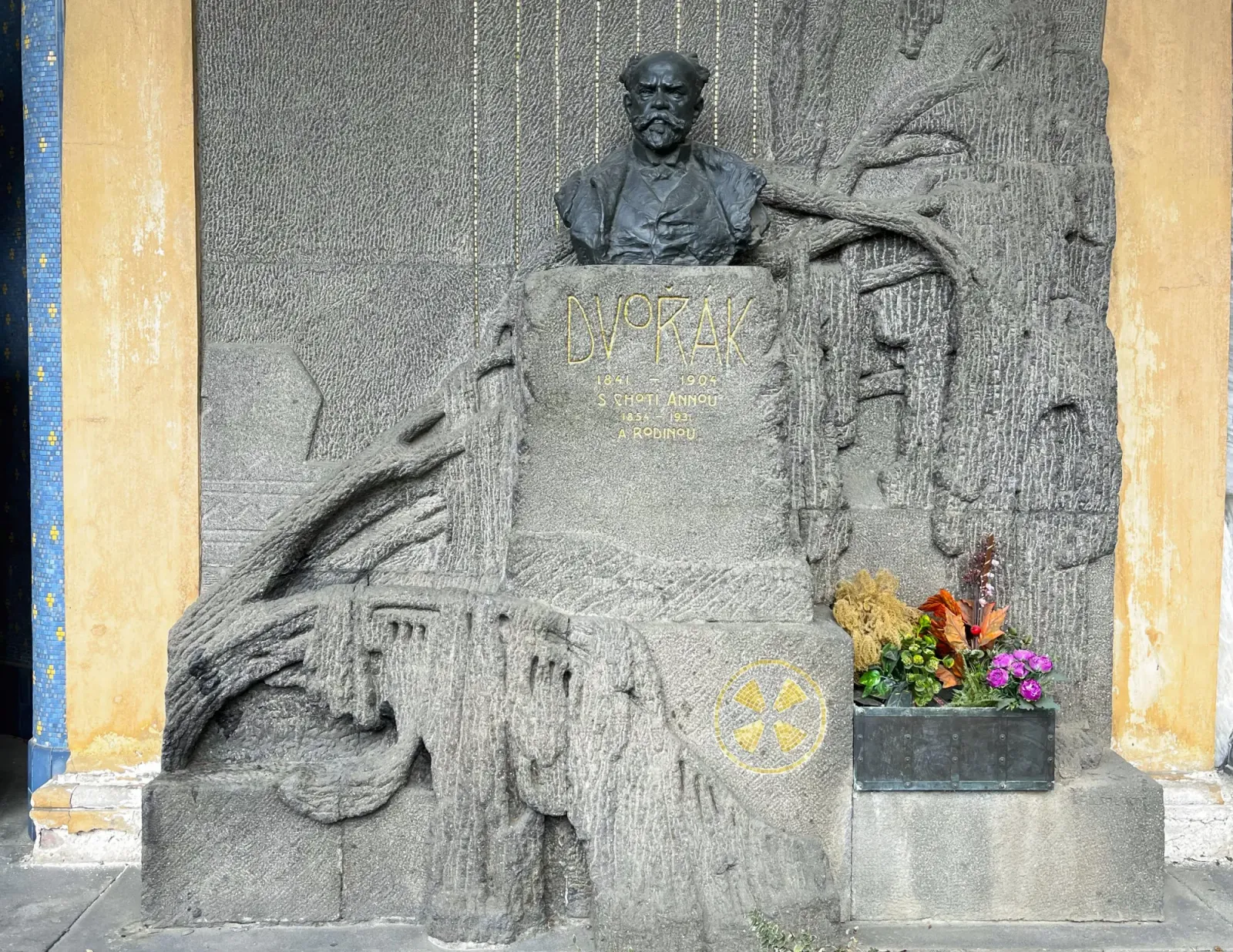 Dvorak's Grave by Mrs.Wanderer Grey stone grave of Antonin Dvorak