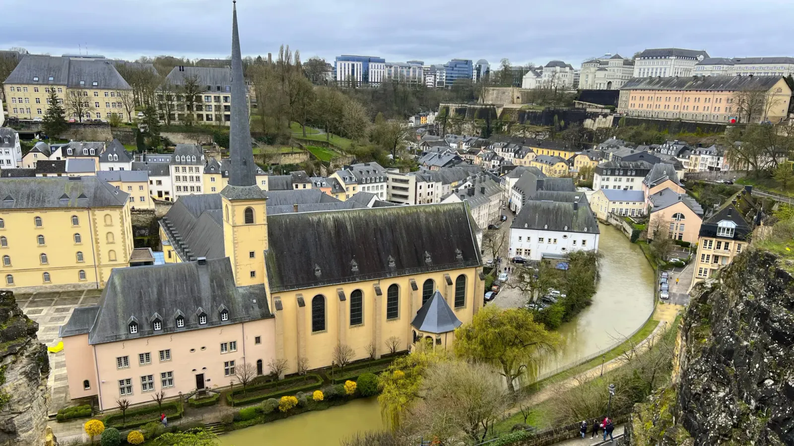 The Grund by Mr. Wanderer Overviewing pastel buildings in Luxembourg City