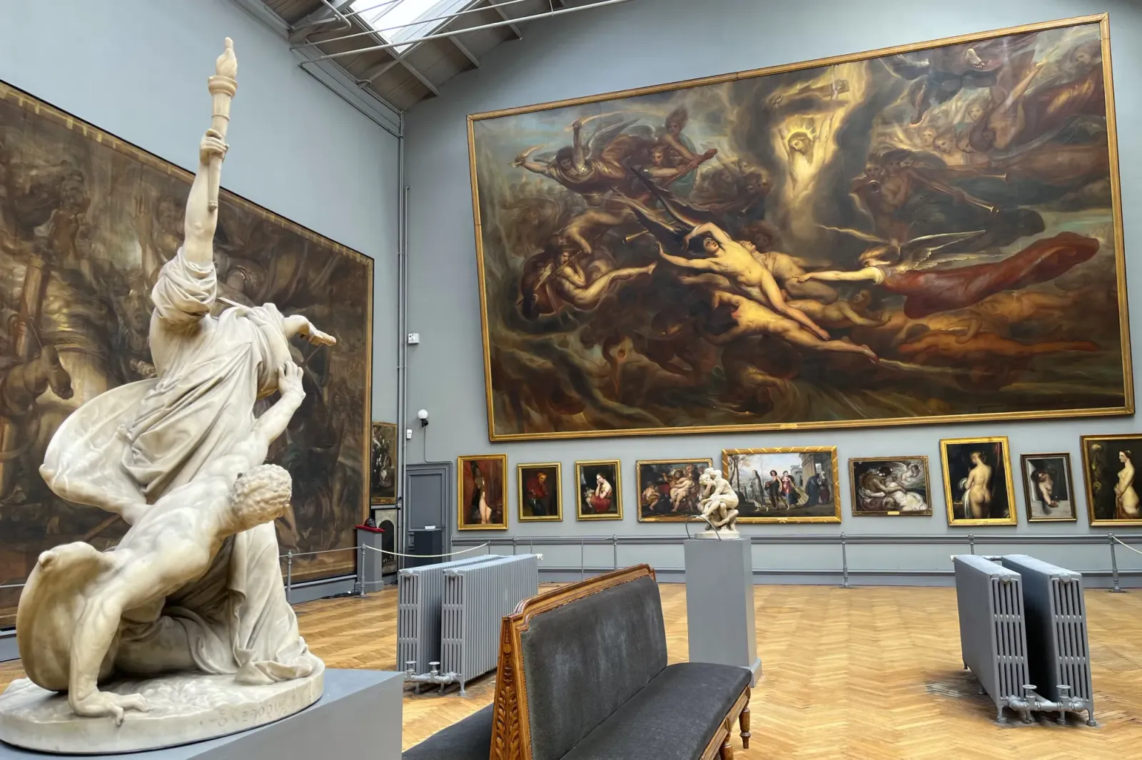 Wiertz Museum by Mrs.Wanderer Large canvases with a smaller statue in the foreground