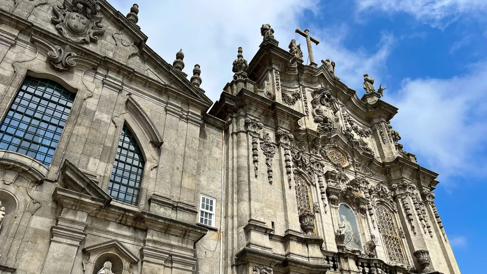 Igreja das Carmelitas by Mrs. Wanderer Grey stone church facade with detailed statues