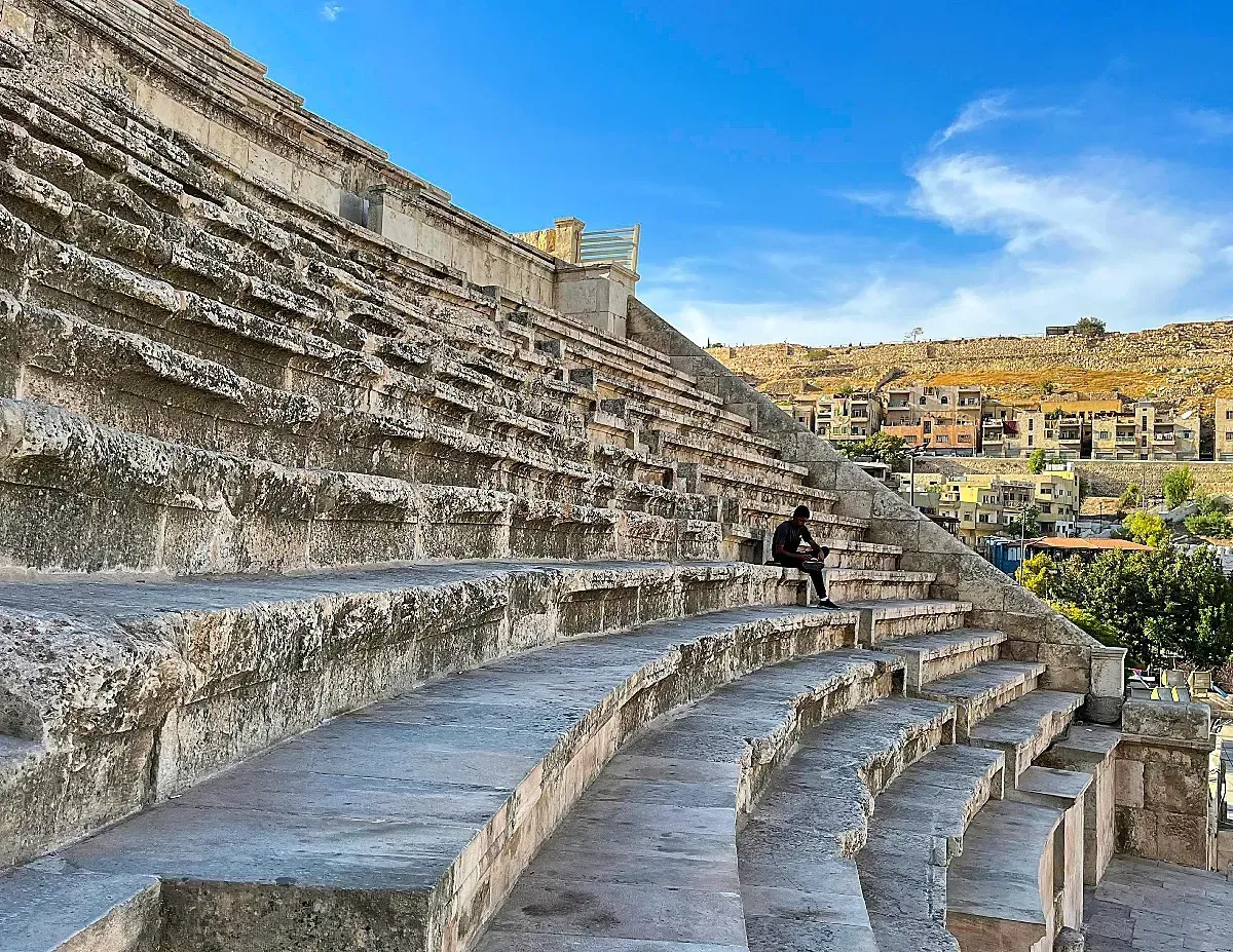 Amman Roman Theatre by Mrs. Wanderer Curved stone seating