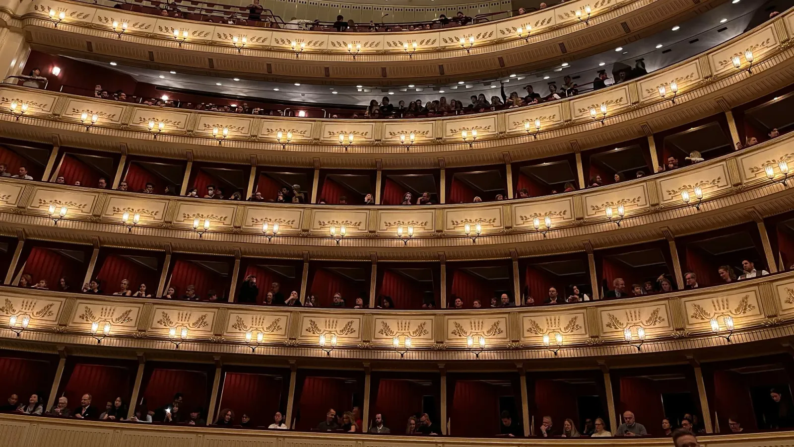 Vienna Opera House by Mr. Wanderer Golden rows of seating with red velvet accents