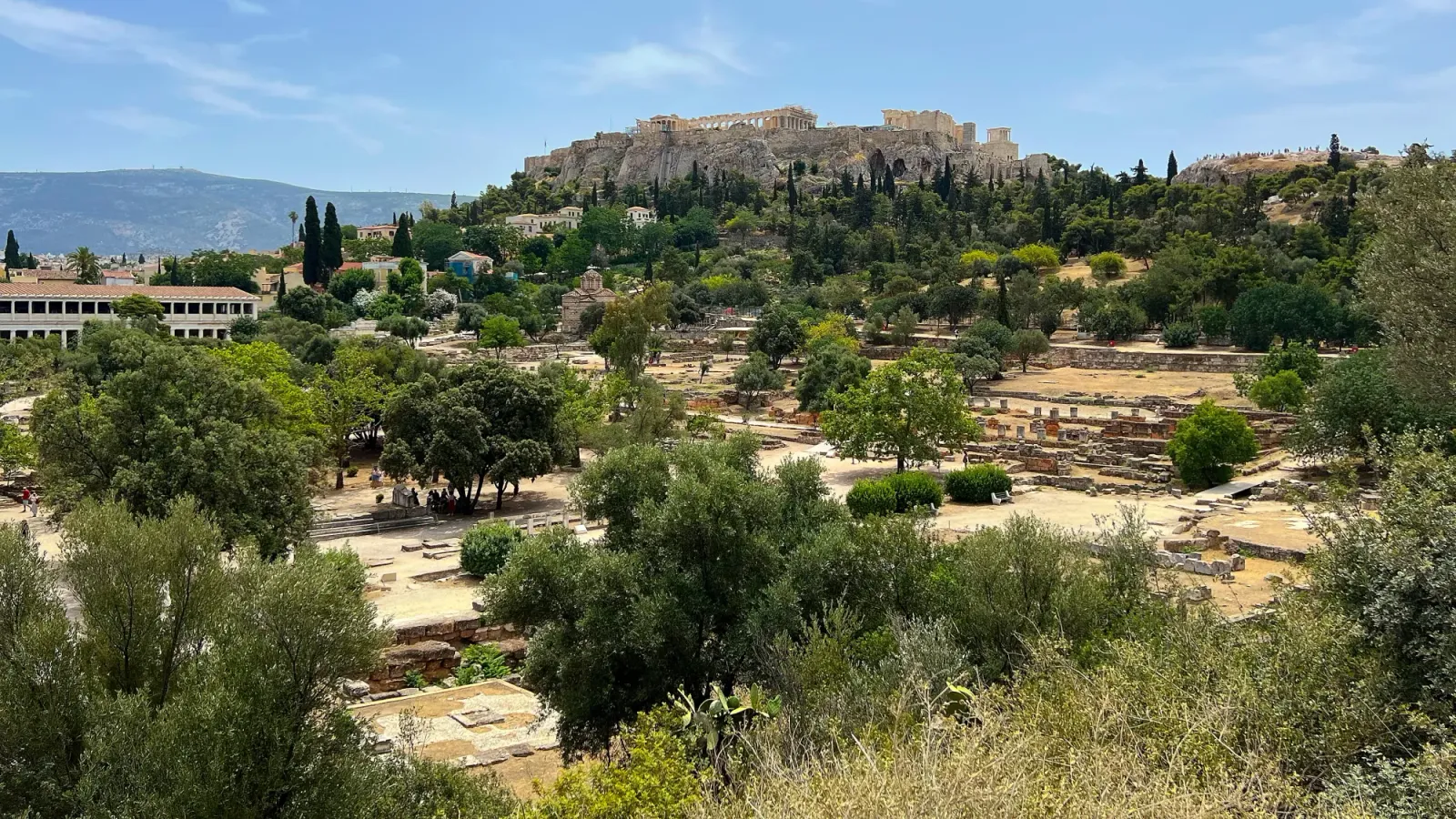 Ancient Agora of Athens by Mr. Wanderer Archeological park overlooked by the Parthenon in the distance