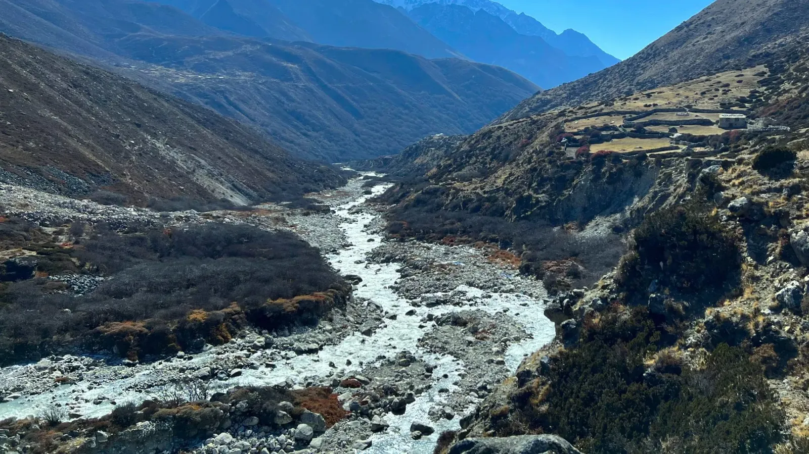 Icy River by Mr. Wanderer River running through the valley turned icy above the treeline