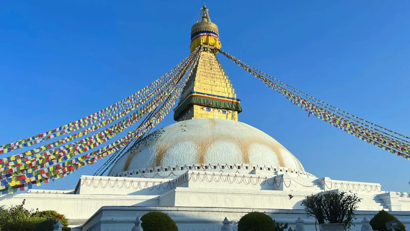 Kathmandu Stupa by Mrs. Wanderer Stupa in Kathmandu with famous eyes that follow you